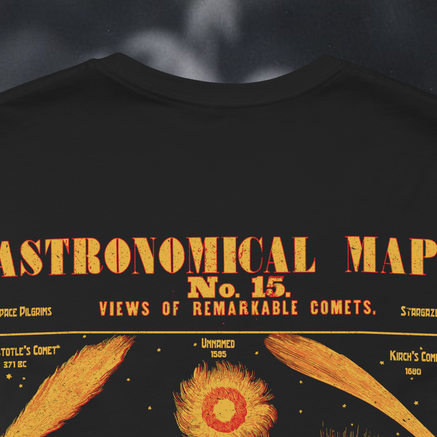 Falling Star Comets Astronomical Maps Art Nouveau Unisex Jersey Short Sleeve Tee - Dark Fern Tees