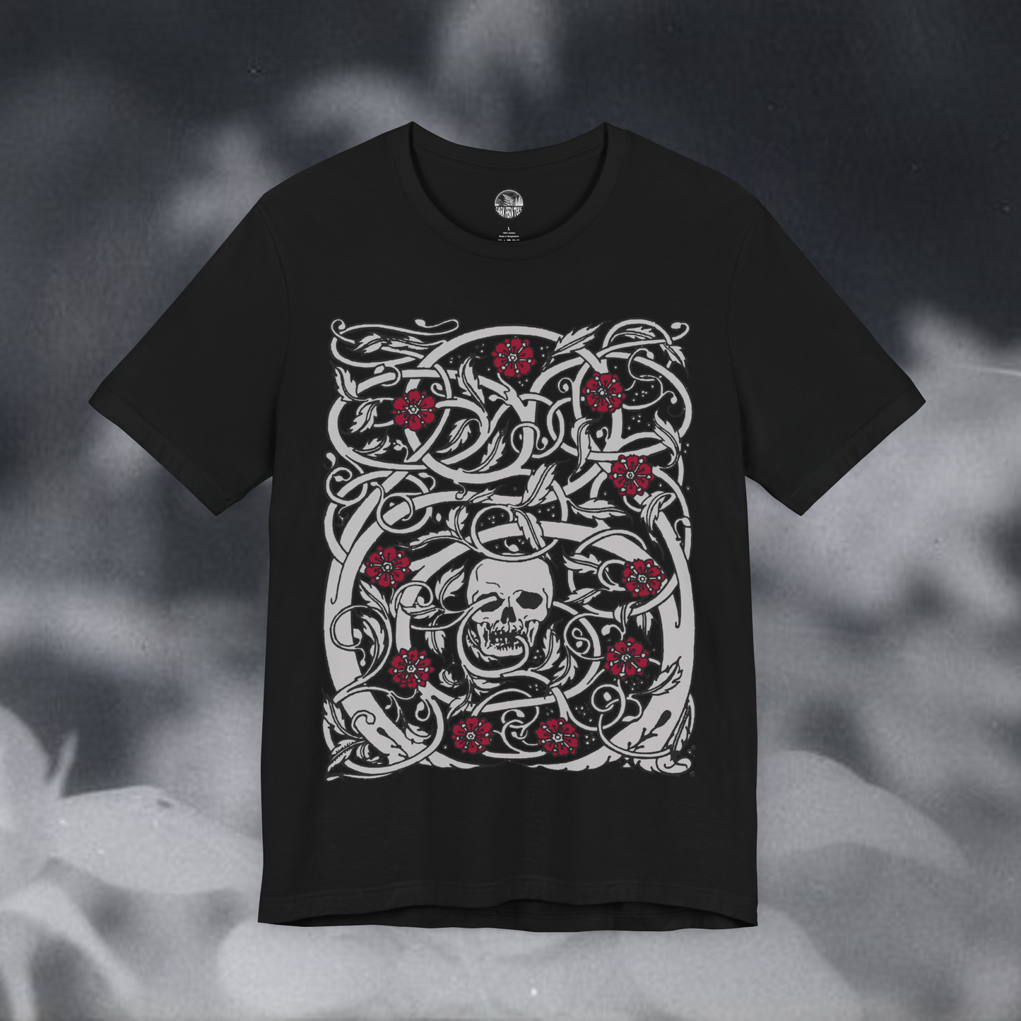 Gothic Skull & Roses Unisex Jersey Tee - Dark Fern Tees