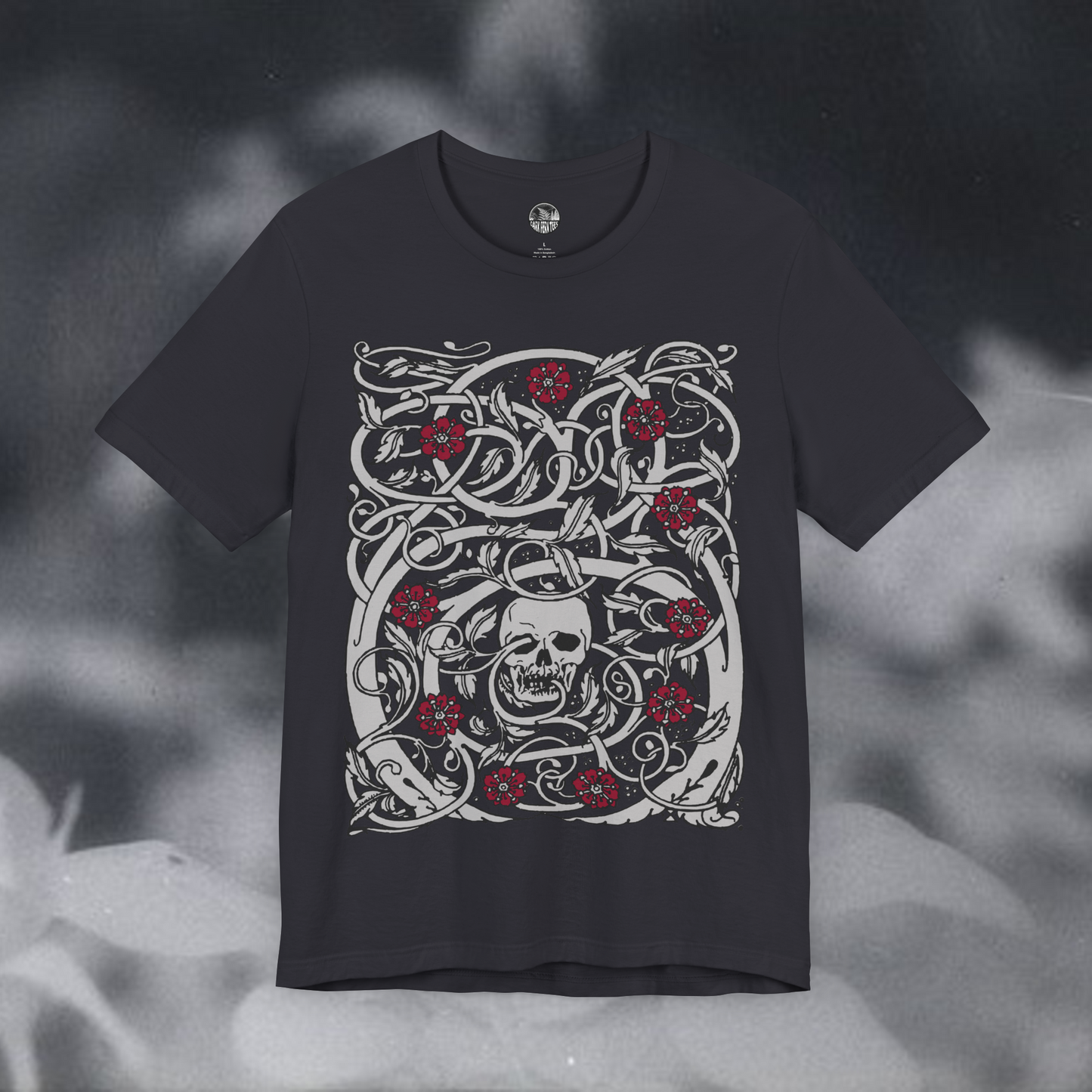Gothic Skull & Roses Unisex Jersey Tee - Dark Fern Tees