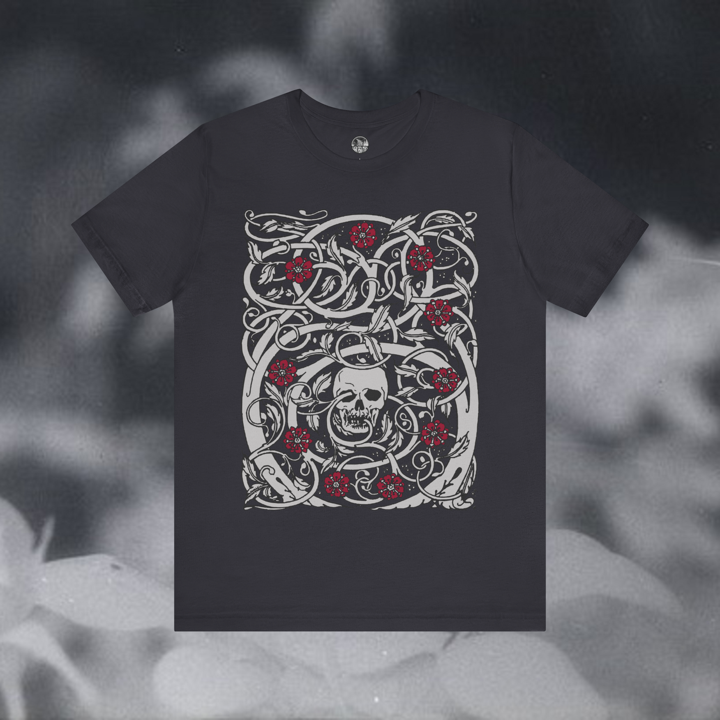 Gothic Skull & Roses Unisex Jersey Tee - Dark Fern Tees