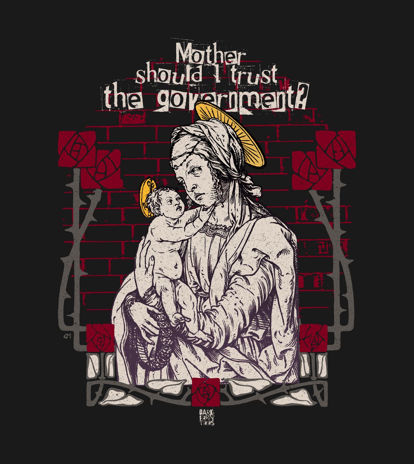 Mother Should I Trust the Government Pink Floyd Unisex Tee - Dark Fern Tees