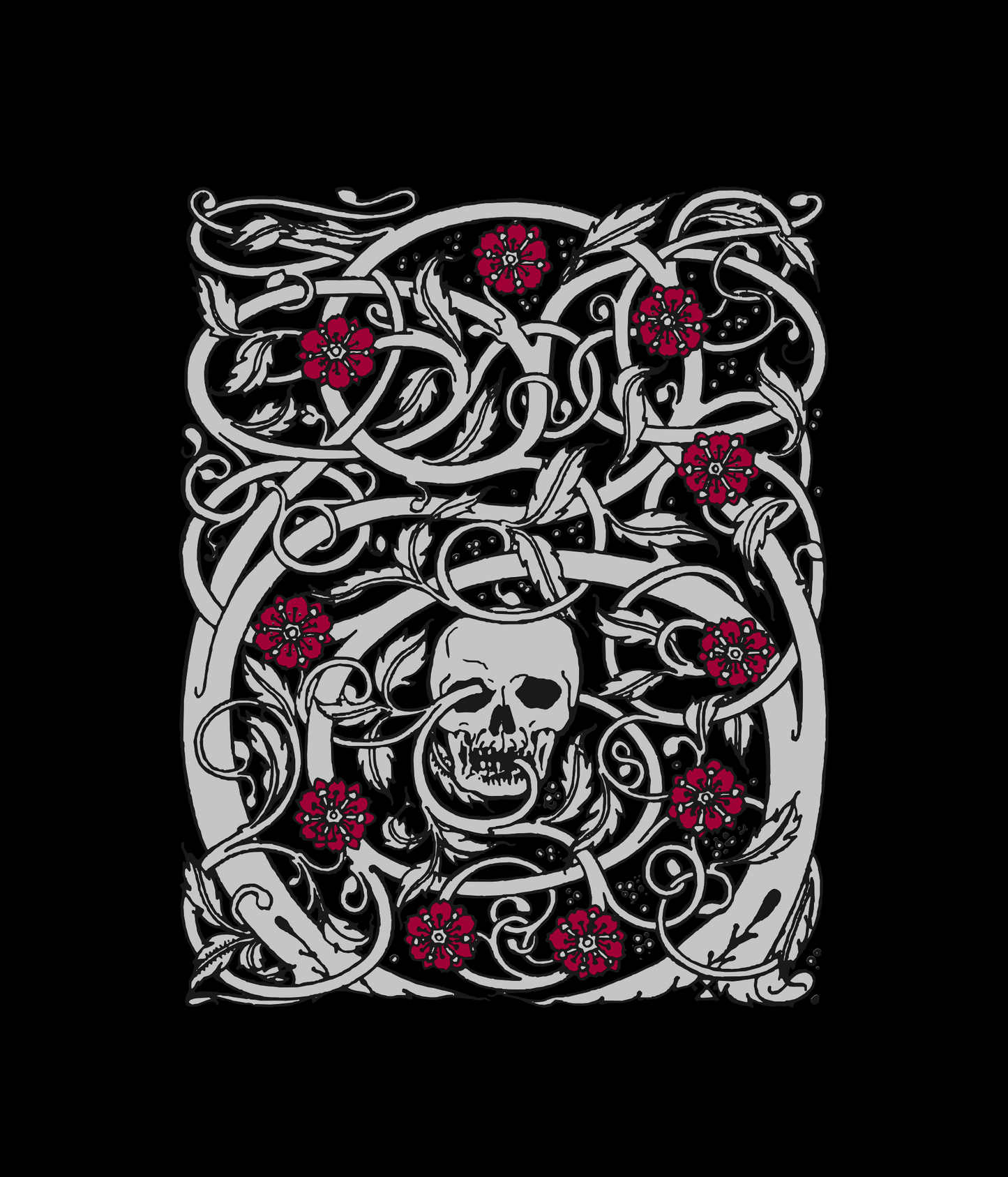Gothic Skull & Roses Unisex Jersey Tee - Dark Fern Tees