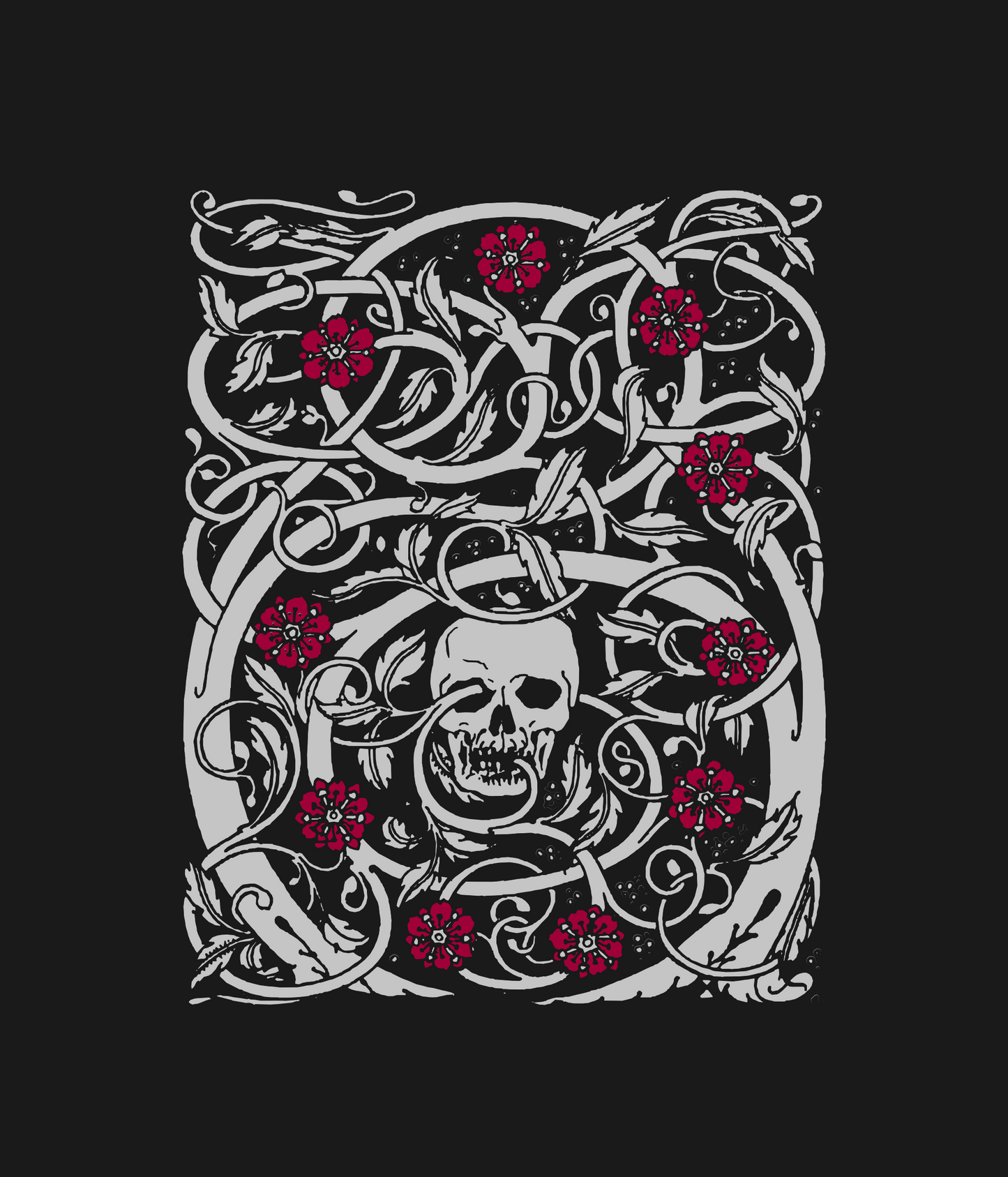 Gothic Skull & Roses Unisex Jersey Tee - Dark Fern Tees