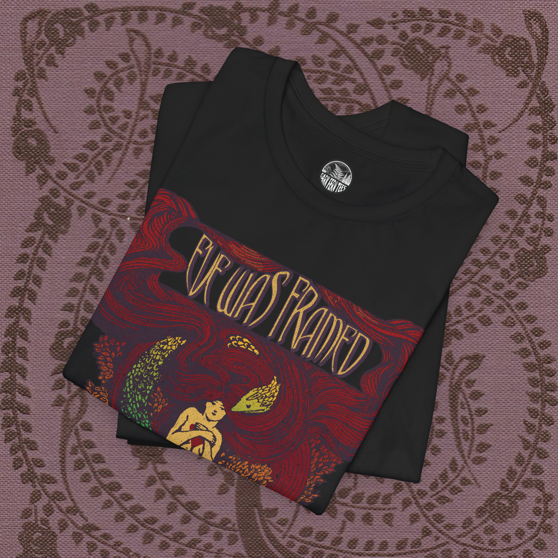Eve Was Framed Unisex Jersey Short Sleeve Tee - Bold Graphic T-Shirt for Art Lovers - Dark Fern Tees