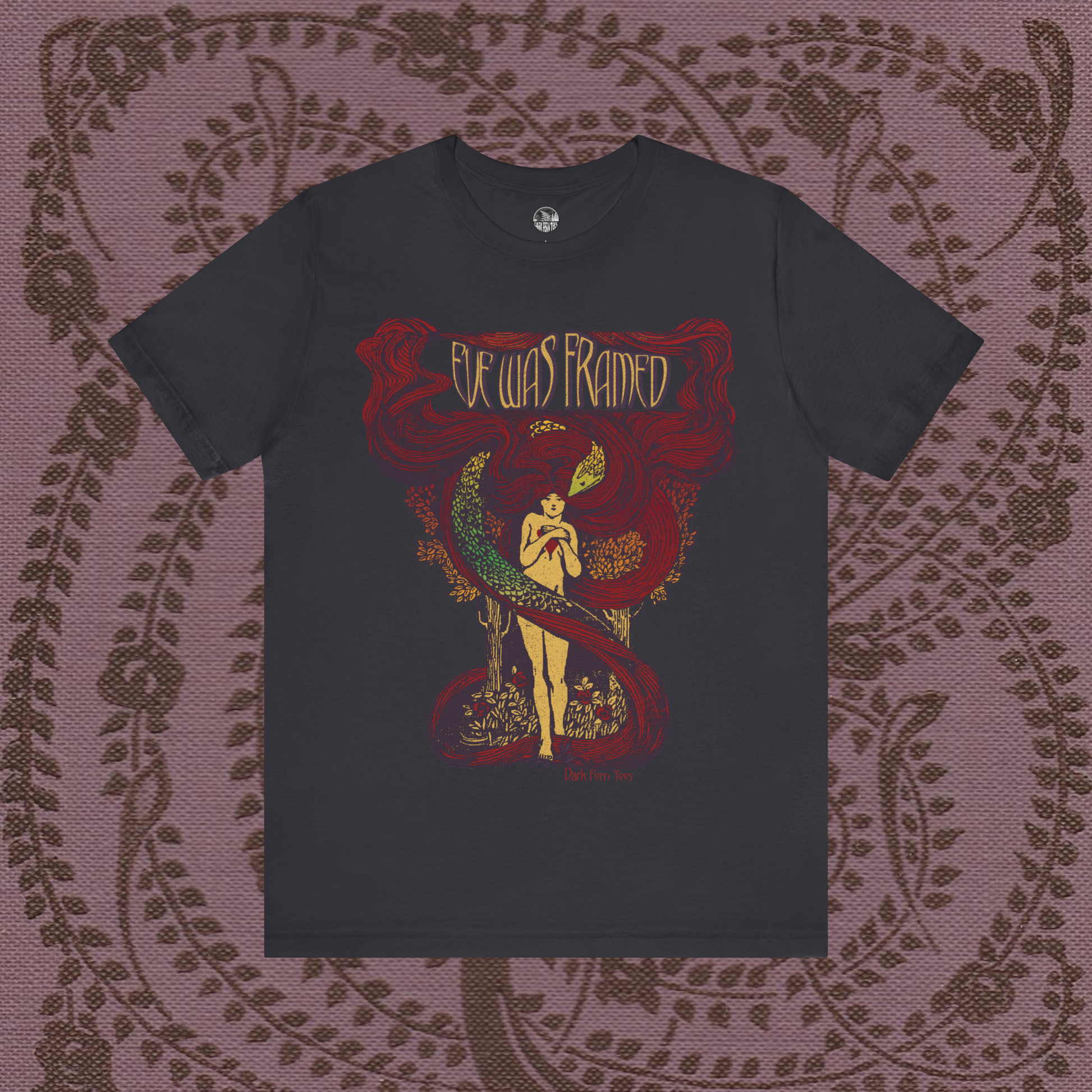 Eve Was Framed Unisex Jersey Short Sleeve Tee - Bold Graphic T-Shirt for Art Lovers - Dark Fern Tees