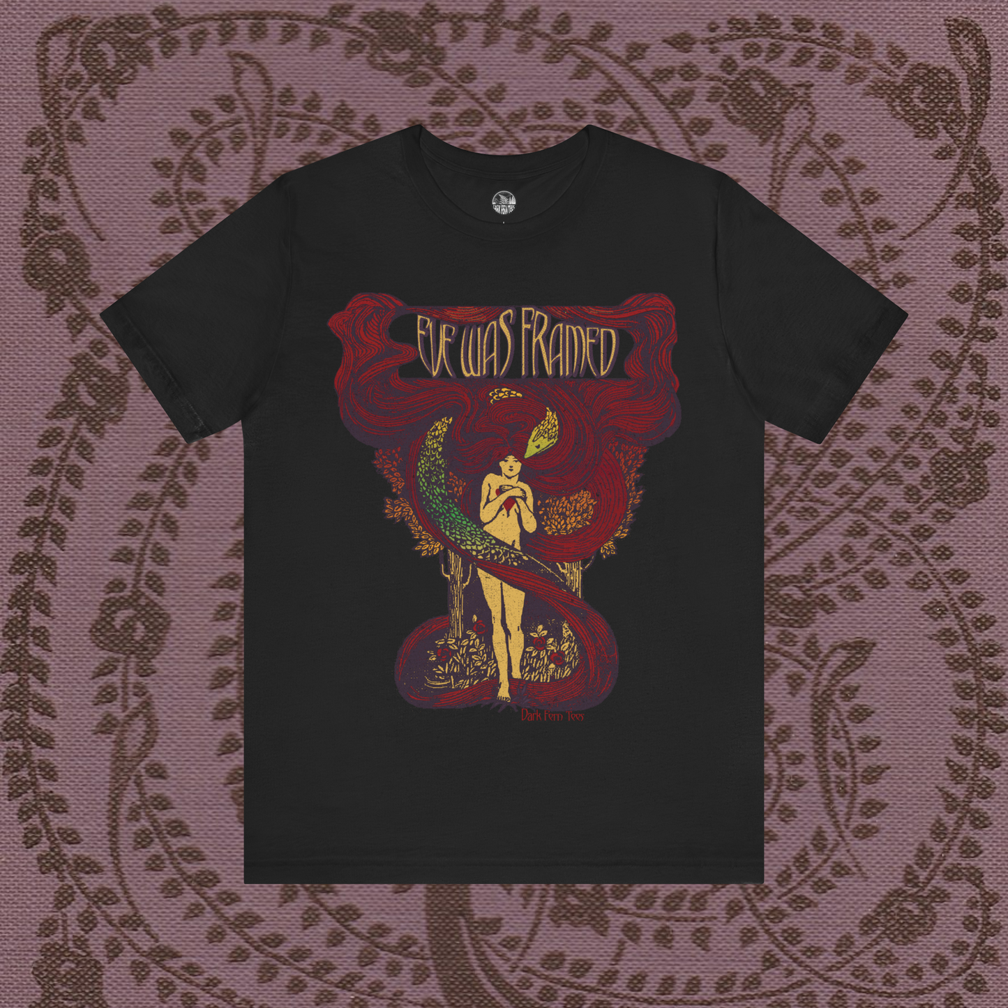 Eve Was Framed Unisex Jersey Short Sleeve Tee - Bold Graphic T-Shirt for Art Lovers - Dark Fern Tees