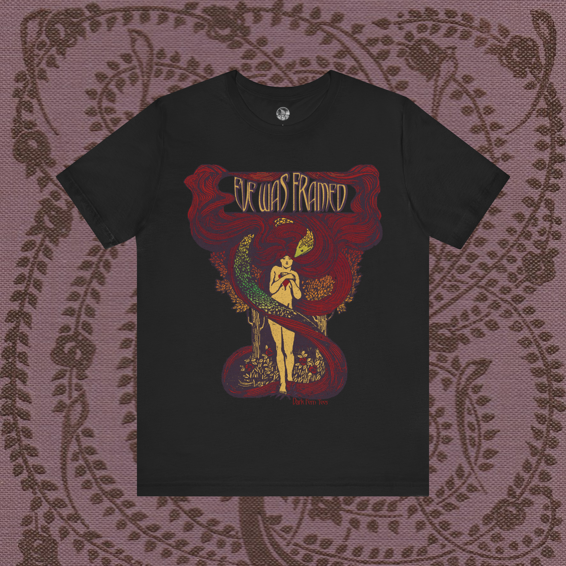 Eve Was Framed Unisex Jersey Short Sleeve Tee - Bold Graphic T-Shirt for Art Lovers - Dark Fern Tees
