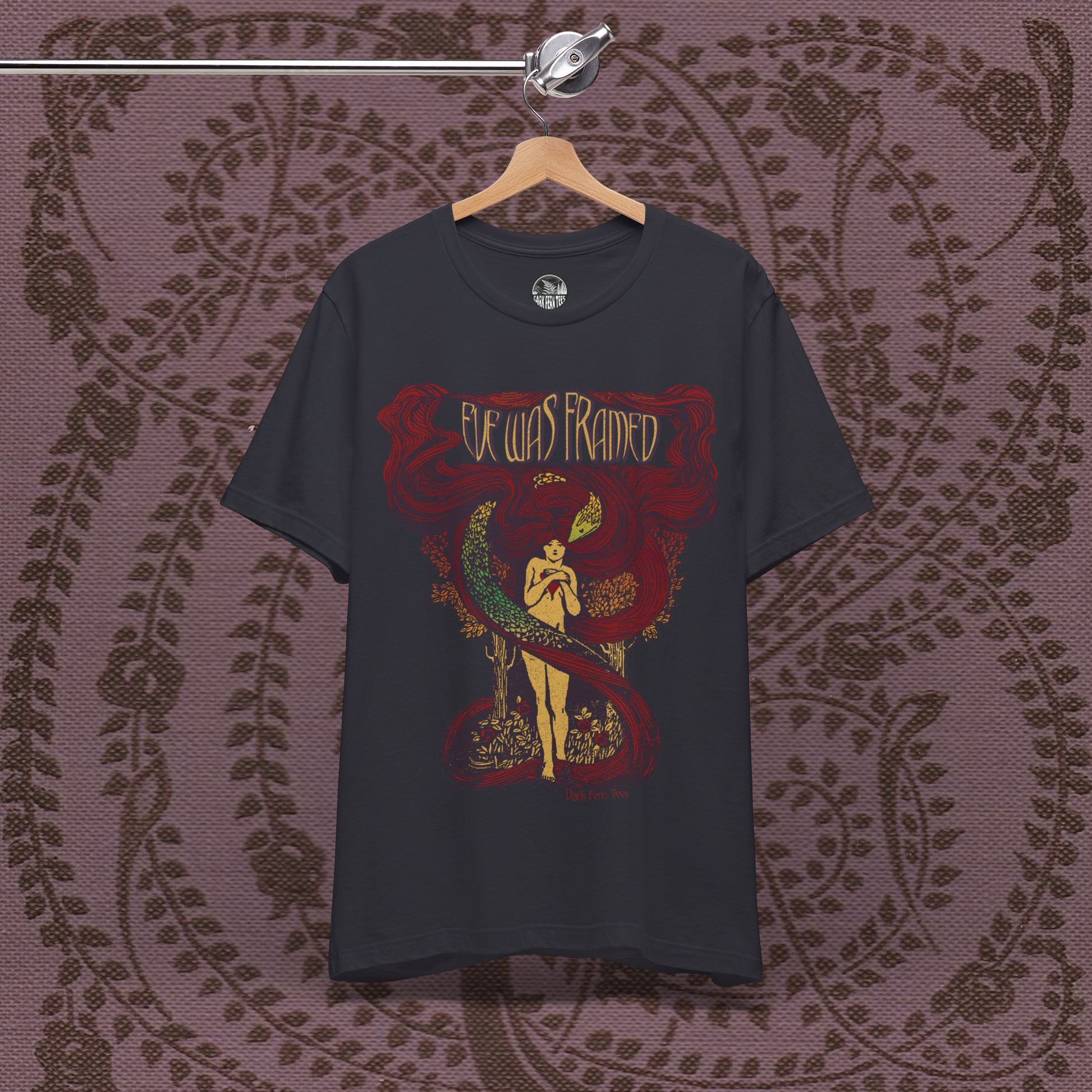 Eve Was Framed Unisex Jersey Short Sleeve Tee - Bold Graphic T-Shirt for Art Lovers - Dark Fern Tees