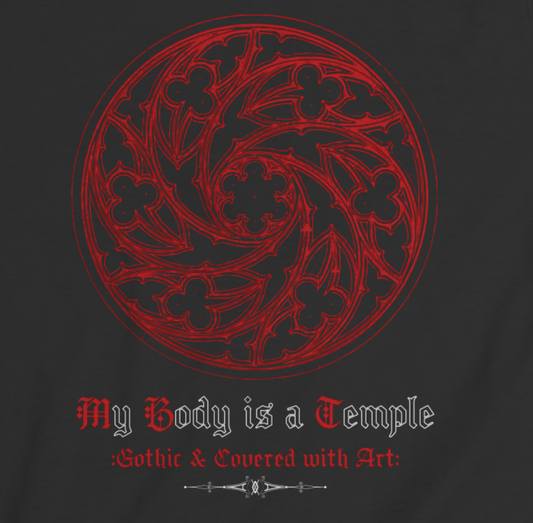 My Body is a Temple Gothic and Covered With Art Black Unisex Jersey Short Sleeve Tee - Dark Fern Tees