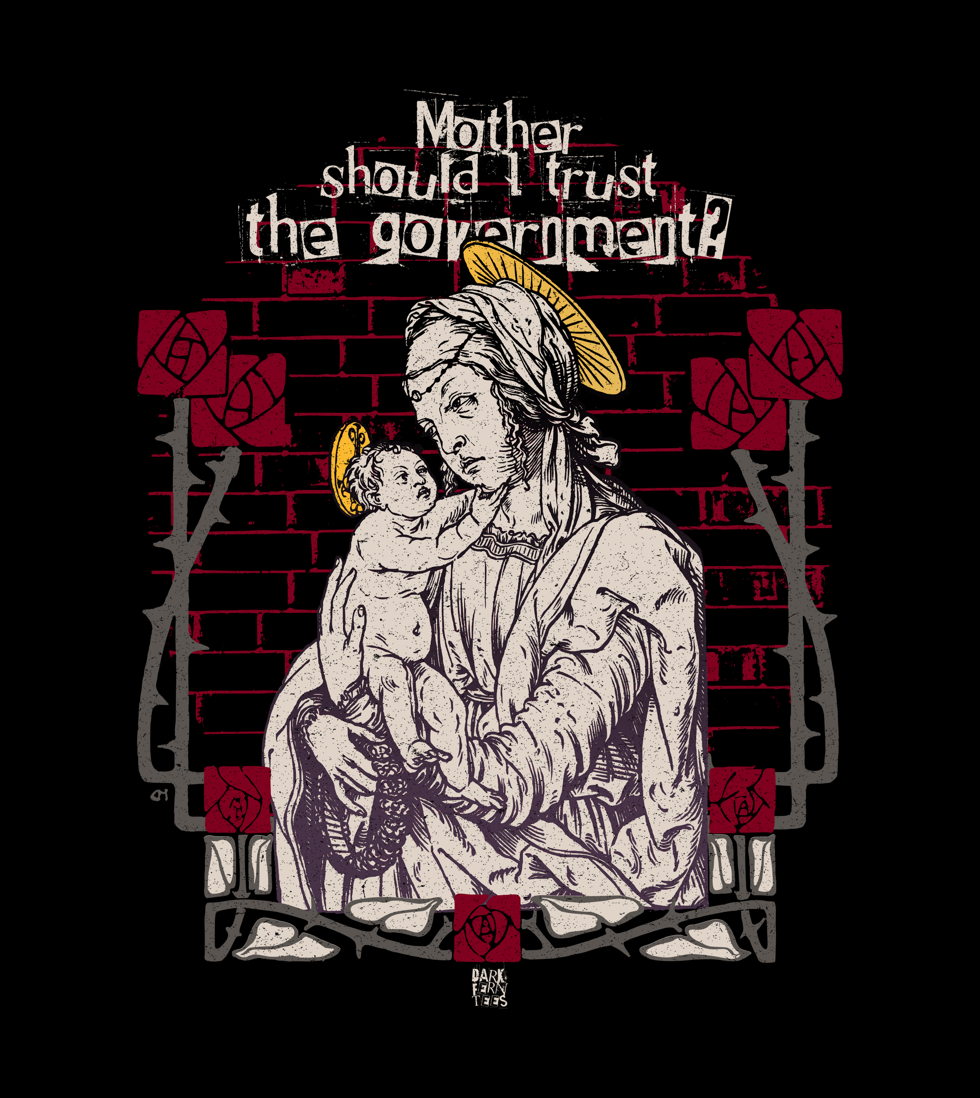 Mother Should I Trust the Government Pink Floyd Unisex Tee - Dark Fern Tees