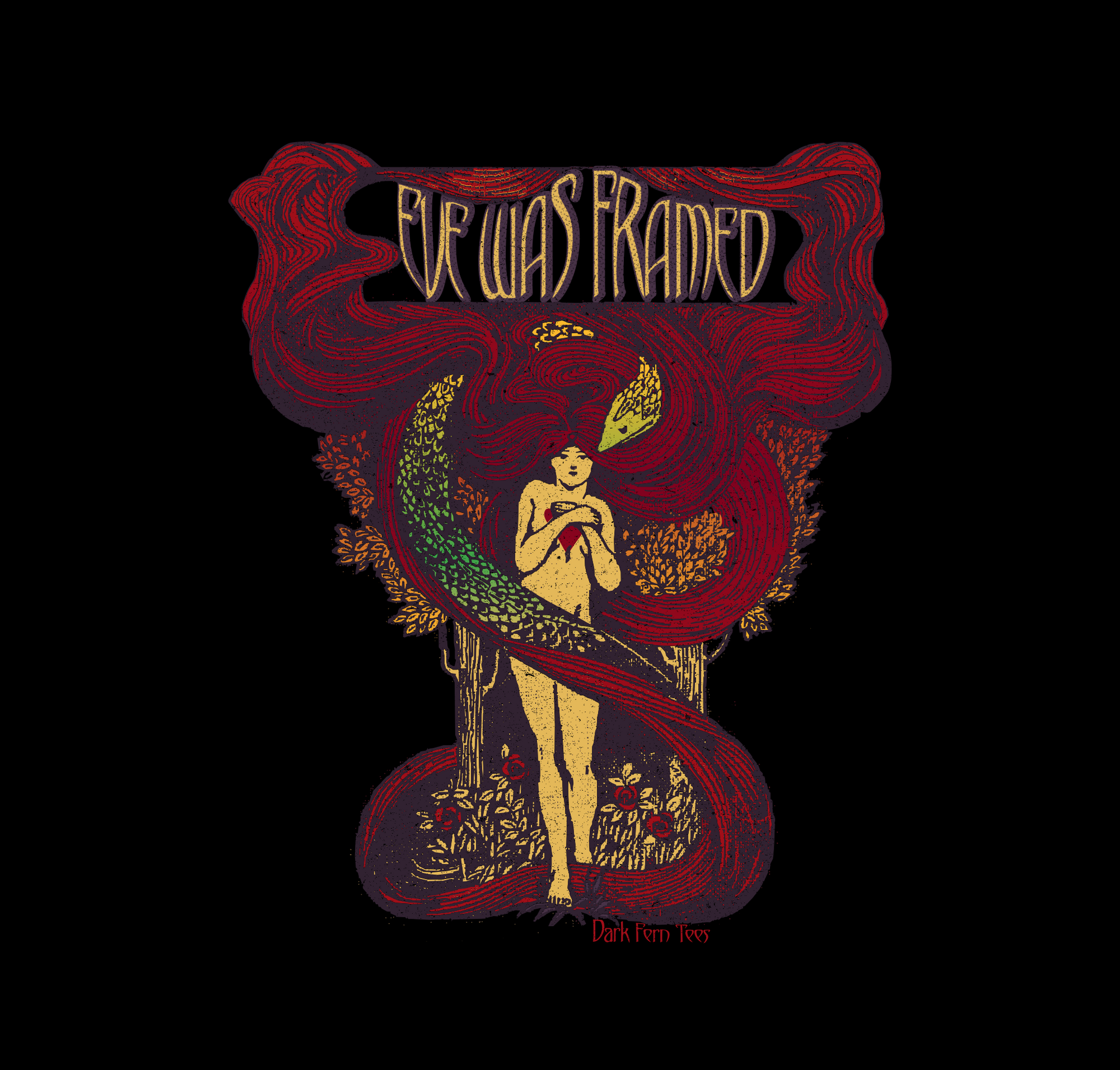 Eve Was Framed Unisex Jersey Short Sleeve Tee - Bold Graphic T-Shirt for Art Lovers - Dark Fern Tees