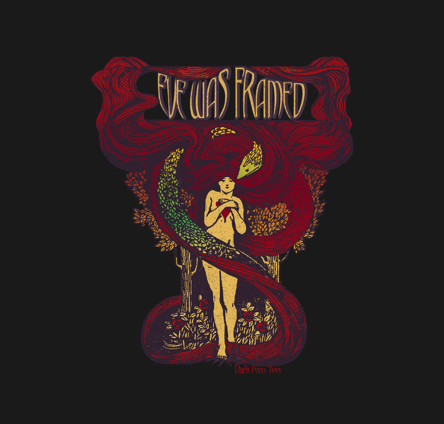 Eve Was Framed Unisex Jersey Short Sleeve Tee - Bold Graphic T-Shirt for Art Lovers - Dark Fern Tees