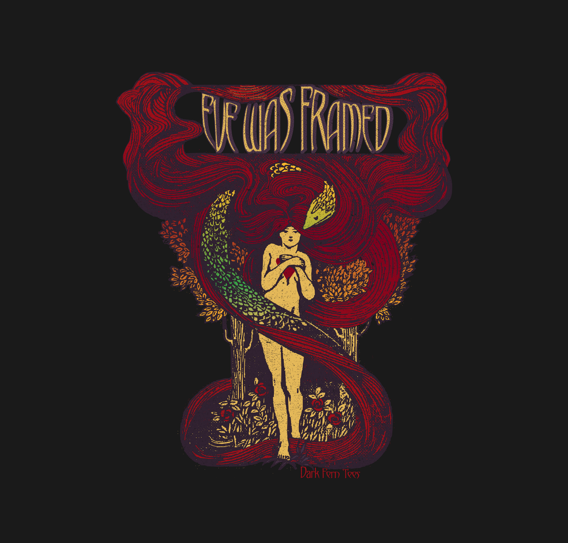 Eve Was Framed Unisex Jersey Short Sleeve Tee - Bold Graphic T-Shirt for Art Lovers - Dark Fern Tees